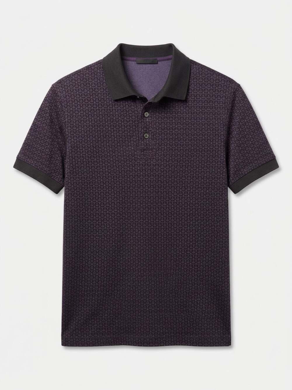Salvatore Ferragamo Gancini Monogram Polo Shirt Men’s M Black Purple